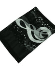 Musical Notes Piano Keys Striped Shiny Silky Satin Soft Ladies Scarf