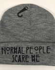 Normal People Scare me Cuffed Unisex Black Beanie Hat