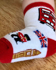 3 Pairs Unisex Seamless London Bus Union Jack Big Ben Guard Baby Newborn Cotton Rich Novelty Socks 0-3 Years