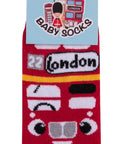 Unisex Seamless London Bus Baby Newborn Cotton Rich Novelty Socks 0-4 Years