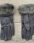 Classy Plain Super Soft Suede Fur Touch Screen Full Finger Ladies Gloves