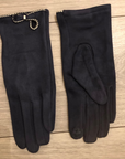 Classy Plain Super Soft Suede Touch Screen Full Finger Ladies Gloves