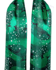 Christmas Reindeer Snowflake Green Silky Satin Striped Chiffon Ladies Scarf Shawl