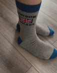 Seamless Union Jack London England Cotton Rich Socks, Novelty Fun Gift Men’s Socks