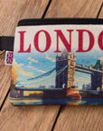 London Canvas Pouch – Tower Bridge Souvenir Makeup Bag, Travel Coin Purse, UK Gift