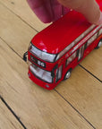 London Red Double Decker Bus Pull Back and Go Kids Toy Die Cast Metal