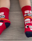 3 Pairs Unisex Seamless London Bus Baby Newborn Cotton Rich Novelty Socks 0-12 Months