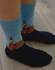 London Eye Westminster Abbey Guards Big Ben Socks, Seamless Novelty Fun Gift Socks