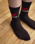 I Love London Black Socks, Unisex Seamless Novelty Fun Gift Cotton Rich Socks