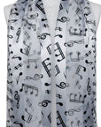 Musical Notes Shiny Silky Satin Striped Soft Scarf Shawl Wrap 🎶