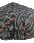 Men's Hat Check Herringbone Grey Wool Blend Flat Caps