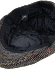 Men's Hat Check Herringbone Grey Wool Blend Flat Caps
