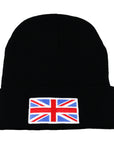Union Jack Flag Black Beanie Hat