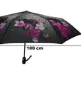 Flowers and Raindrop Auto Open Foldable Compact Umbrella
