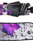 Flowers and Raindrop Auto Open Foldable Compact Umbrella