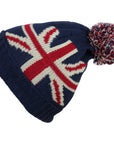 Union Jack Pompom Hat with Red Fleece