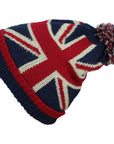Union Jack Pompom Hat with Red Fleece