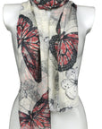 Big Butterfly Design Viscose Large Lightweight Scarf Shawl Sarong Wrap