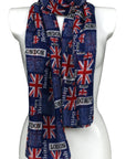British Union Jack Flag Newspaper Viscose Scarf for Women - Large Size