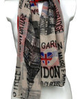 UK Flag With London Street Name Souvenir Scarves