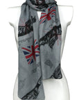 London Landmarks Union Jack Flag Souvenir Fashion Large Size Scarf Shawl Sarong