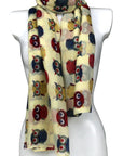 Owl Viscose Large Lightweight Scarf Shawl Sarong Wrap
