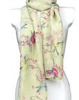 Flower and Bird on the branch Print Scarves