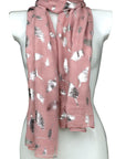Feather Silver Foil Ladies Fashion Large Size Scarf Shawl Sarong Wrap