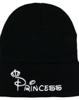Princess Cuffed Black Beanie Hat