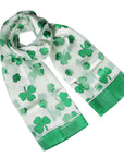 Shamrock Clover St Paddy’s Patrick Day Irish Silky Satin Soft Scarf Shawl Wrap