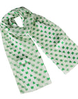Shamrock Clover St Paddy’s Patrick Day Irish Silky Satin Soft Scarf Shawl Wrap