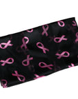 Pink Ribbon Shiny Silky Satin and Chiffon Soft Ladies Scarf Breast Cancer Awareness Shawl