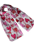 Heart Love Design Silky Satin Soft Ladies Scarf Shawl Wrap 💕