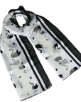 Royal Swan Design Chiffon Scarves