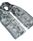 Multi Cat Print Chiffon Scarves