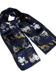 Multi Dog Print Chiffon Scarves