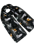 Multi Cats Breed Silky Satin Soft Ladies Scarf Shawl Wrap