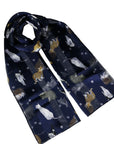 Multi Cats Breed Silky Satin Soft Ladies Scarf Shawl Wrap