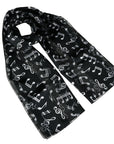 Musical Notes Shiny Silky Satin Striped Soft Scarf Shawl Wrap 🎶