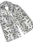 Musical Notes Shiny Silky Satin Striped Soft Scarf Shawl Wrap 🎶