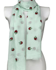 Strawberry Viscose Large Lightweight Scarf Shawl Sarong Wrap