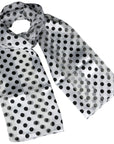 Big Polka Dots Spotty Striped Lightweight Soft Silky Chiffon Satin Scarf Shawl Wrap