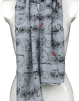 Bicycle Bike Flowers Design Retro Viscose Large Lightweight Scarf Shawl Sarong Wrap