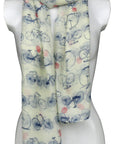 Bicycle Bike Flowers Design Retro Viscose Large Lightweight Scarf Shawl Sarong Wrap