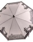 Long Walking Stick Auto Open Umbrella Brolly with Curved Crook Handle Tower Bridge Big Ben Design