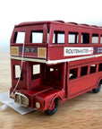 Vintage London Double Decker Bus, Retro Red Bus, Victoria Bus, Routemaster, Metal Ornament Antique, Small Size