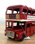 Vintage London Double Decker Bus, Retro Red Bus, Victoria Bus, Routemaster, Metal Ornament Antique, Small Size