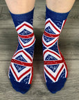 Union Jack British UK Flag Patriotic Calf Socks, Novelty Fun Gift Unisex Socks