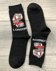 London Red Bus Double Decker Bus Socks, Novelty Fun Gift Unisex Socks