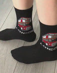 London Red Bus Double Decker Bus Socks, Novelty Fun Gift Unisex Socks